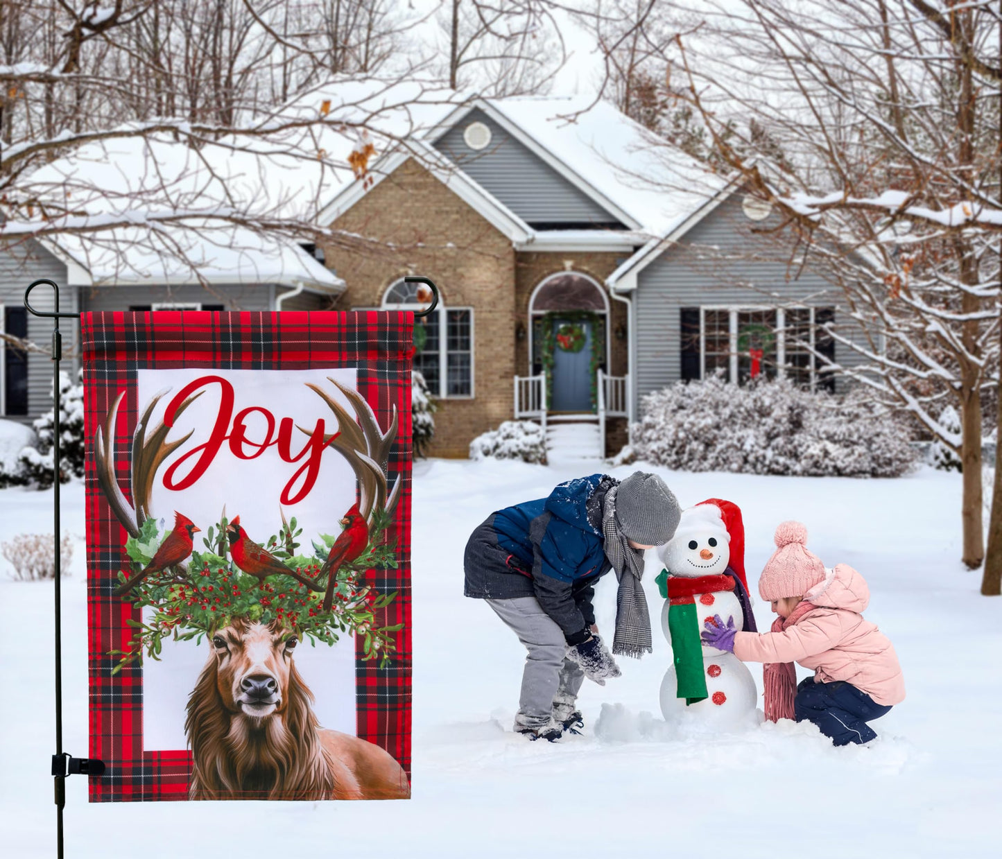 Double Sided Seasonal Garden Flags - Yard Flags Made of 100D Polyester - 12 Holiday Design Flags for All Seasons - Spring, Winter, Christmas, Thanksgiving - 12.75x18.5 Inch (Without Flagpole)