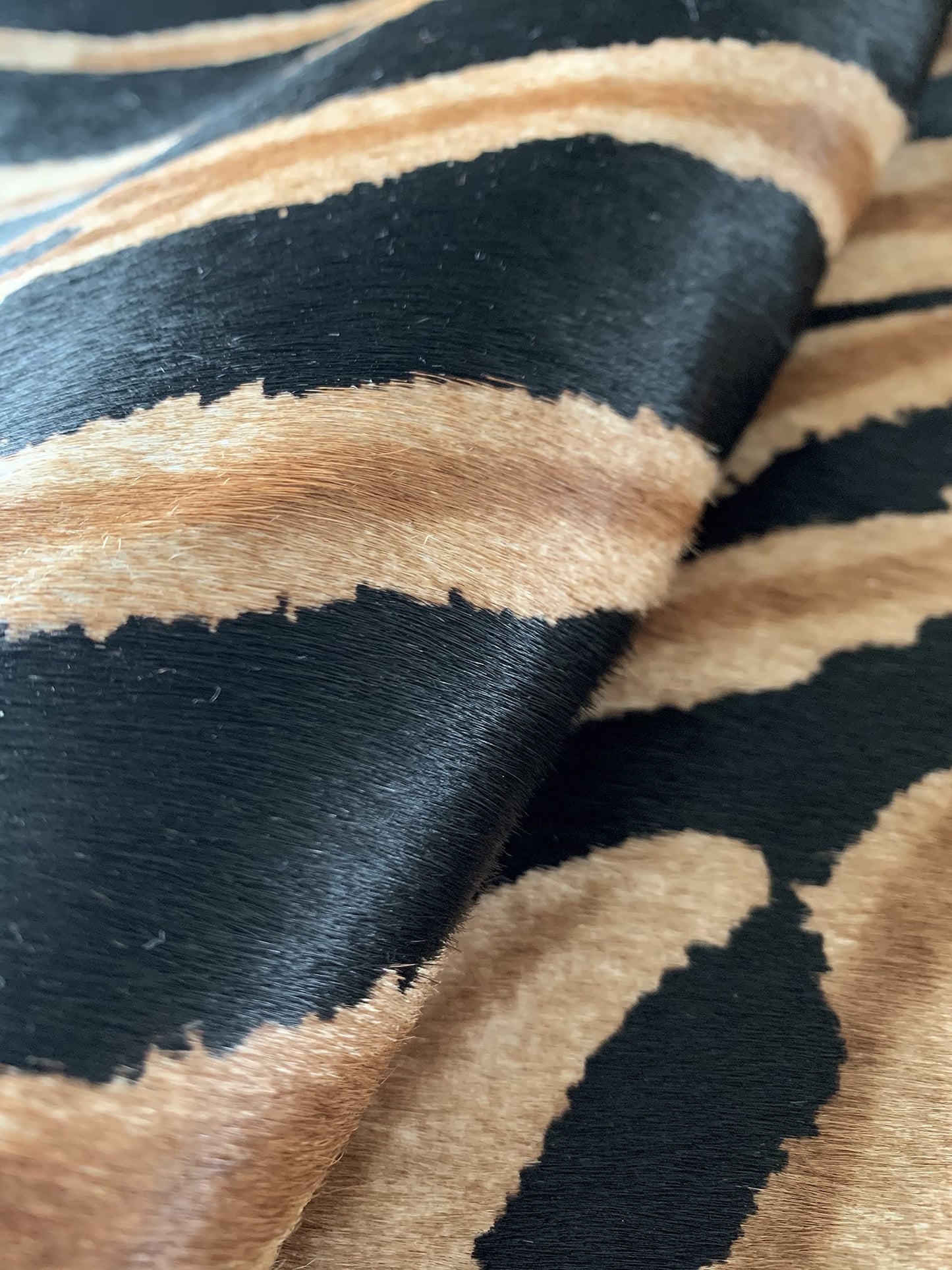 Deluxe Cowhides - Cowhide Area Rug - Dark Brown Genuine Zebra Cowhide Approx 7X6 feet or 213X183cm