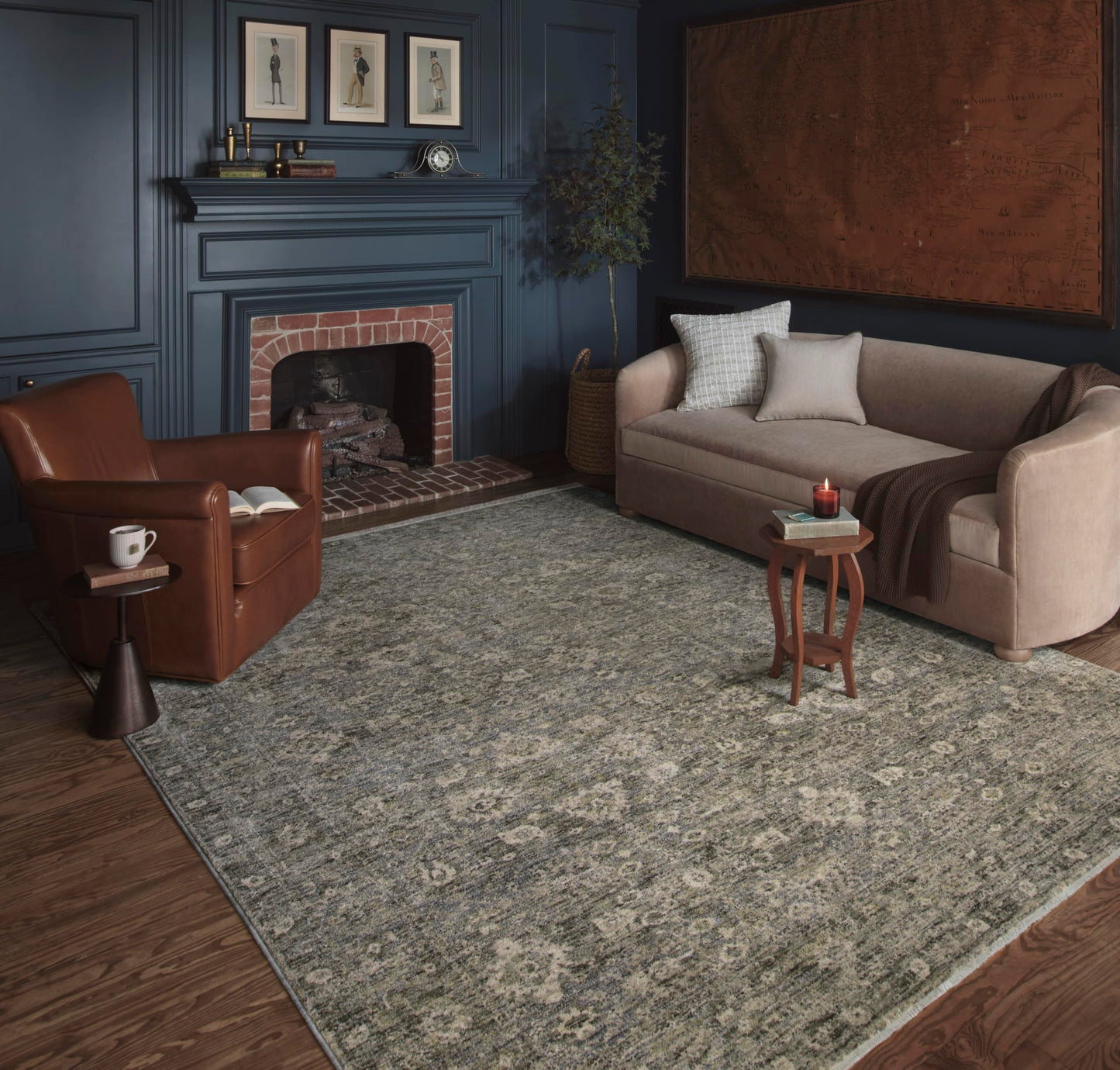Loloi Magnolia Home by Joanna Gaines Junie Collection JUE-06 Lagoon/Natural 11'-6" x 15'-7", .38" Pile Height, Area Rug