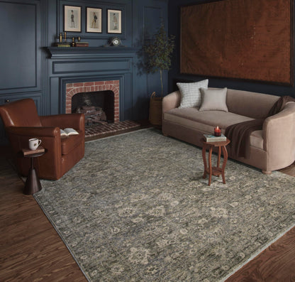 Loloi Magnolia Home by Joanna Gaines Junie Collection JUE-06 Lagoon/Natural 11'-6" x 15'-7", .38" Pile Height, Area Rug