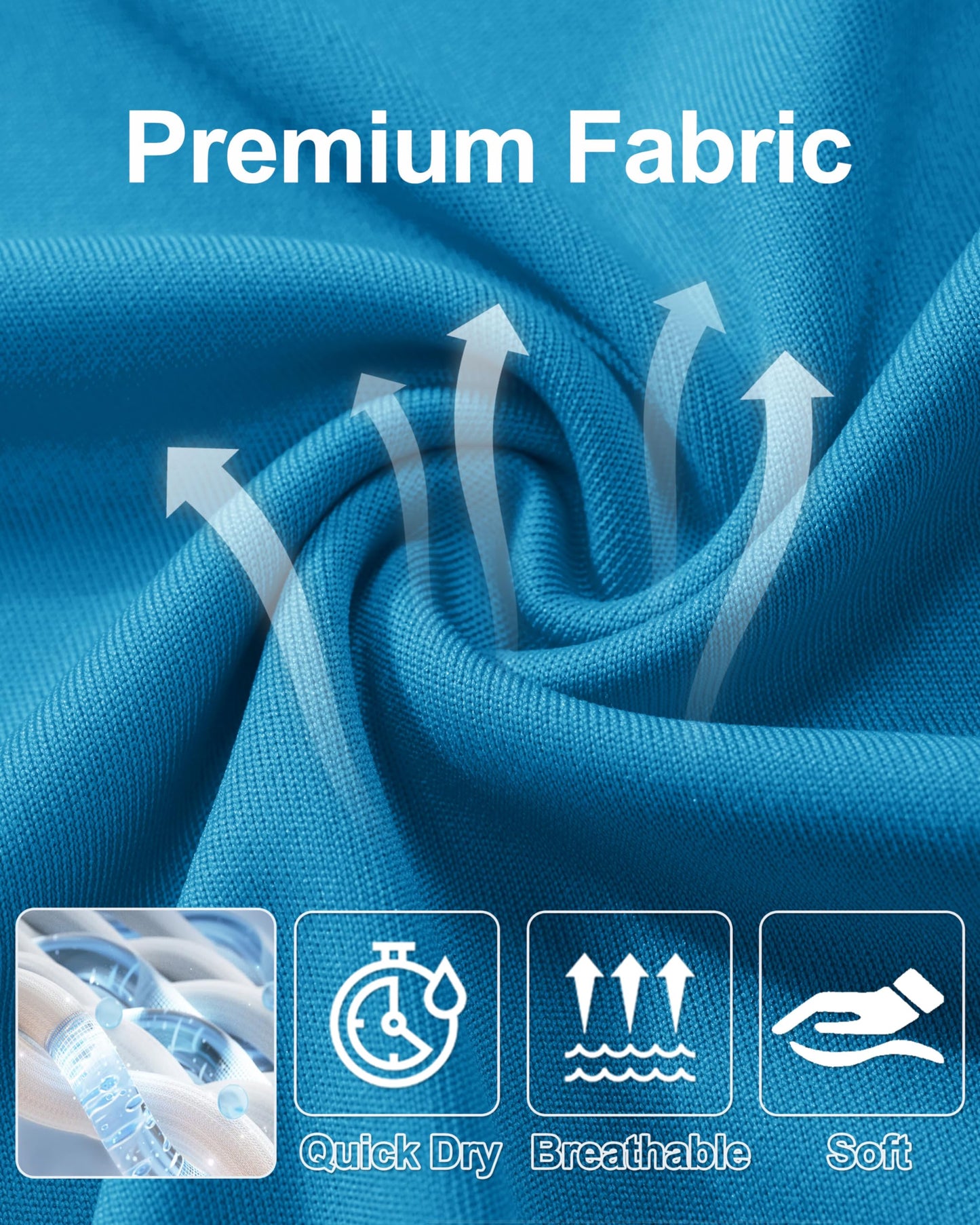 MAGCOMSEN Quick Dry Shirts for Men UPF 50 Long Sleeve Men Athletic T-Shirt UV Protection Shirts Workout Shirts Outdoor Shirts Blue Green