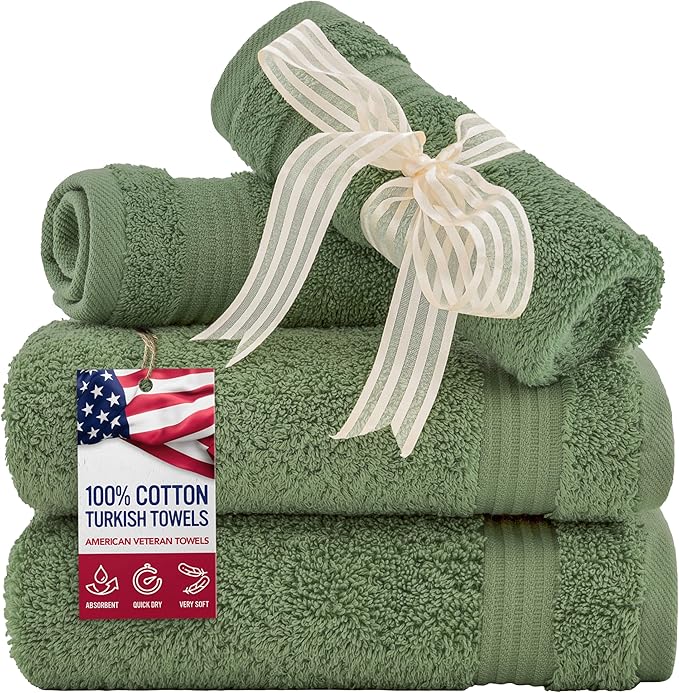 American Veteran Towel, 100% Cotton Turkish Washcloths