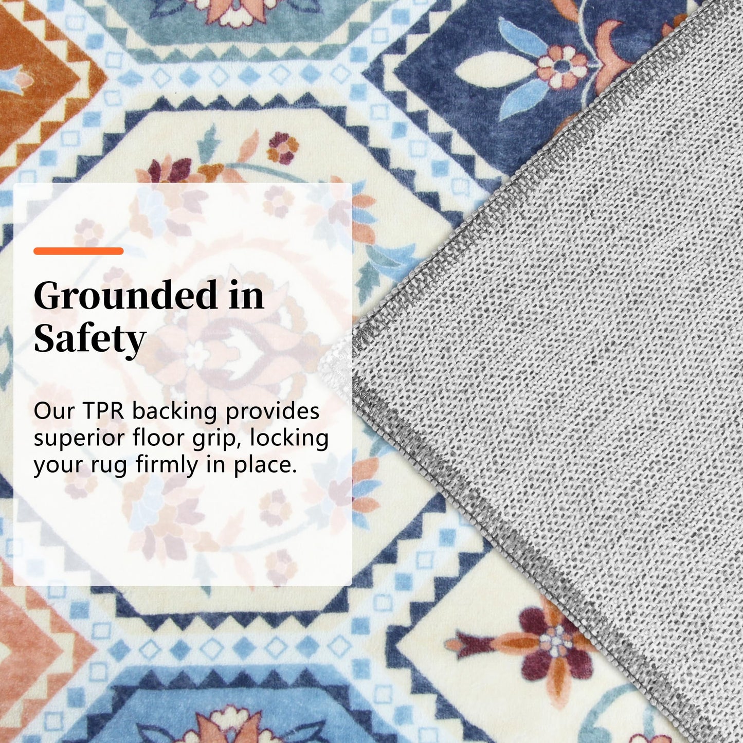 TTelephant 2x3 Washable Entryway Rugs, Soft Non-Slip Boho Moroccan Rug, Low-Pile Printed Indoor Throw Rugs for Entrance, Kitchen, Bedroom Bedside- Multi