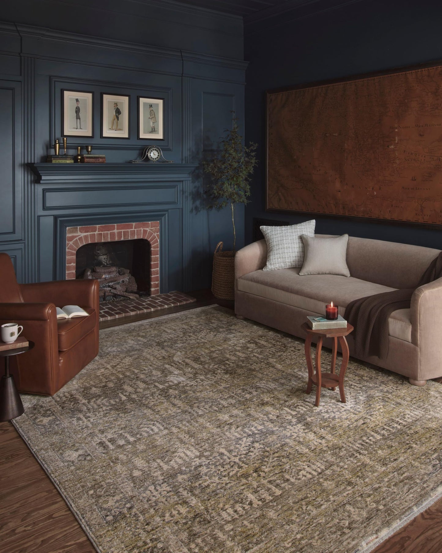 Loloi Magnolia Home by Joanna Gaines Junie Collection JUE-02 Moss/Natural 6'-7" x 9'-10", .38" Pile Height, Area Rug