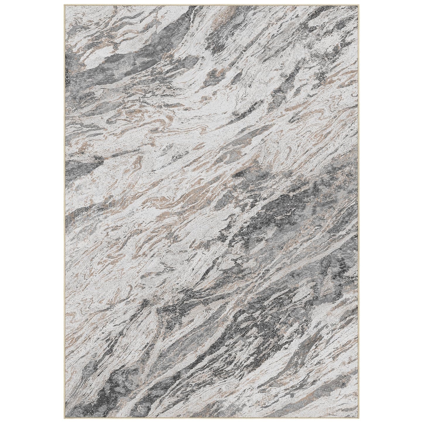 Micgeek Area Rugs for Living Room: 5X7 Abstract Washable Rug Modern Neutral Large Soft Stain Resistant Non-Slip for Bedroom Dining Room Indoor Home Office Carpet - Taupe