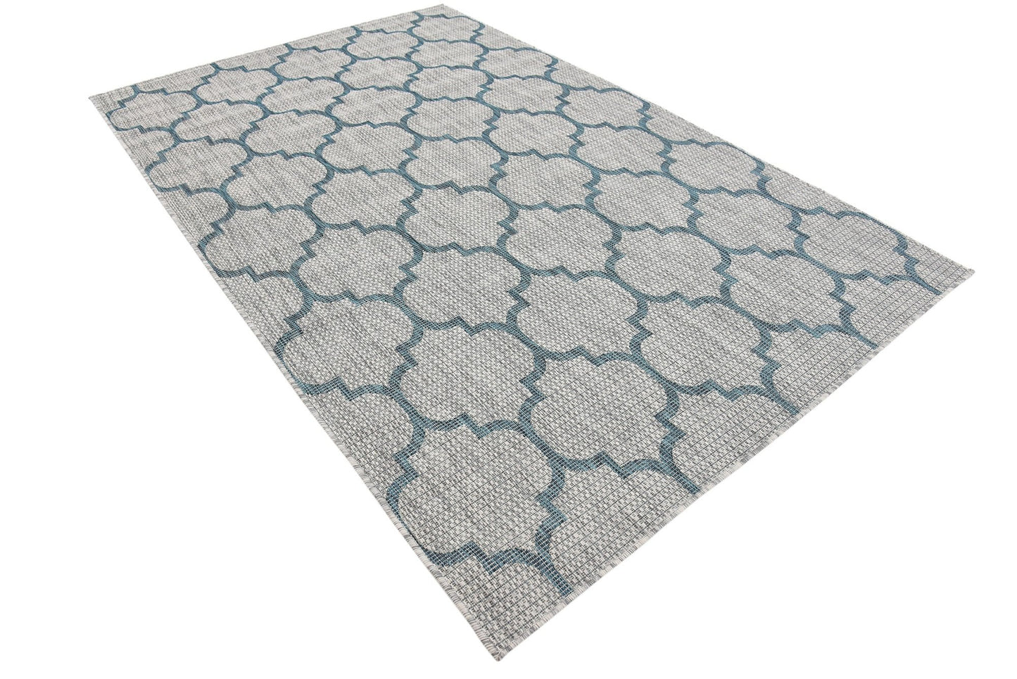 Unique Loom Outdoor Trellis Collection Area Rug (5' 3" x 8' Rectangle, Gray/ Ivory)