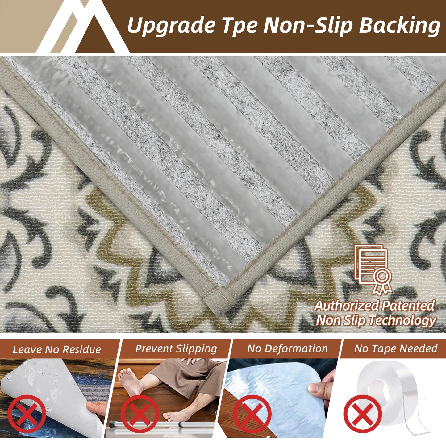 COSY HOMEER Stair Treads for Wooden Steps Washable Non Slip Stair Treads 8" X 30" Soft Stair Carpet Treads Reusable Indoor Stair Runner Rug for Kids, Elders and Pets 15pcs
