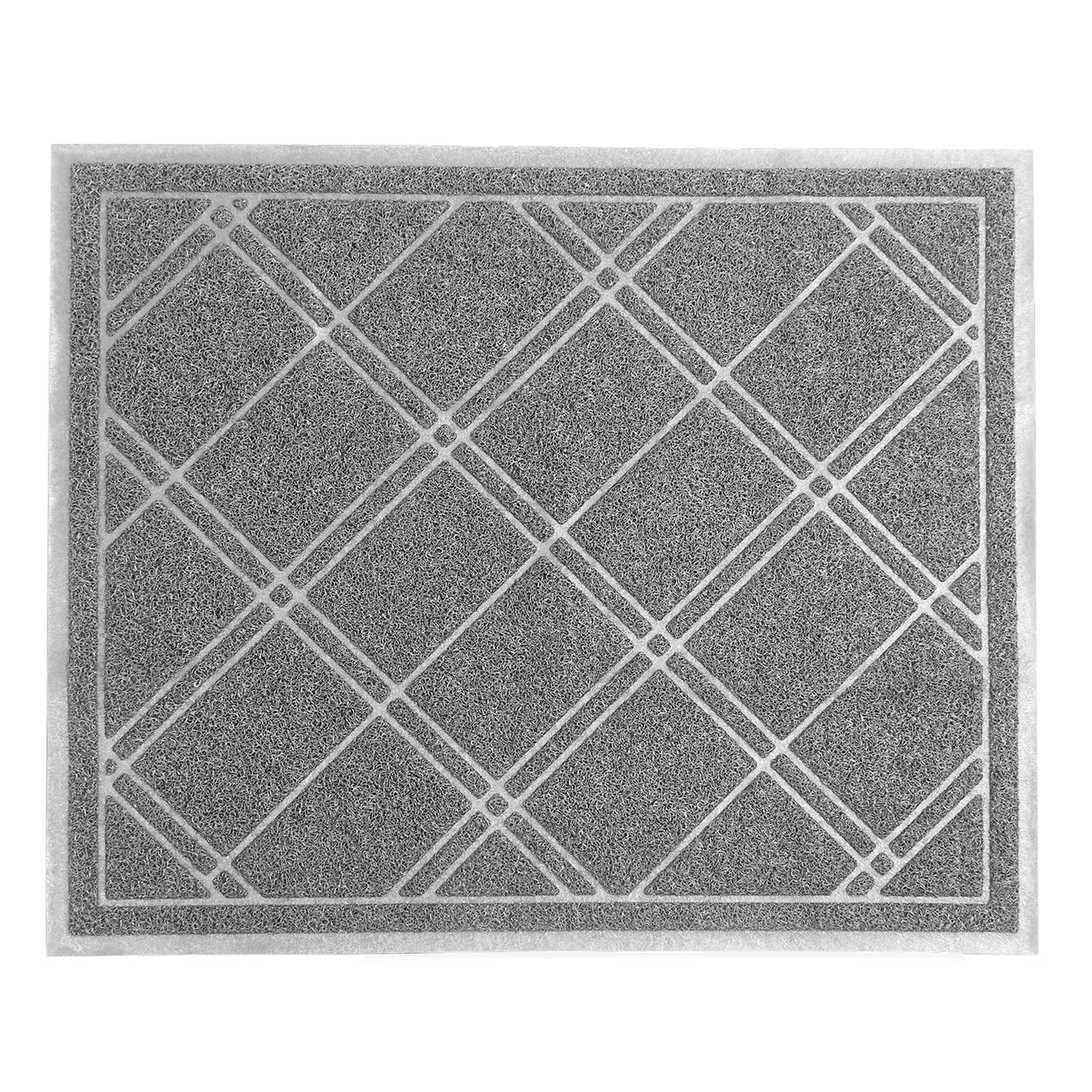 SlipToGrip Door Mat - Durable Door Outdoor Mats for High Traffic - Plaid Grey Mat with Water-Resistant Surface, Dura Loop - No-Slip and Easy-to-Clean for Indoor and Outdoor Entryway, 42 x 35 Inch