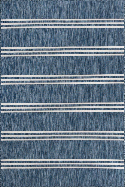 Unique Loom Jill Zarin Outdoor Collection Area Rug - Anguilla (6' 1'' x 9' Rectangle, Blue/ Ivory)