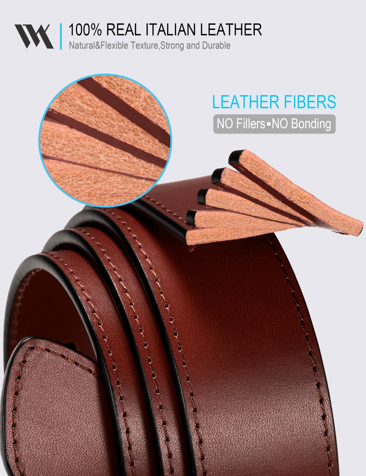 WOLFANT Men's 35mm Dress Casual Belt in Gift Box,100% Italian Full Grain Real Solid Leather