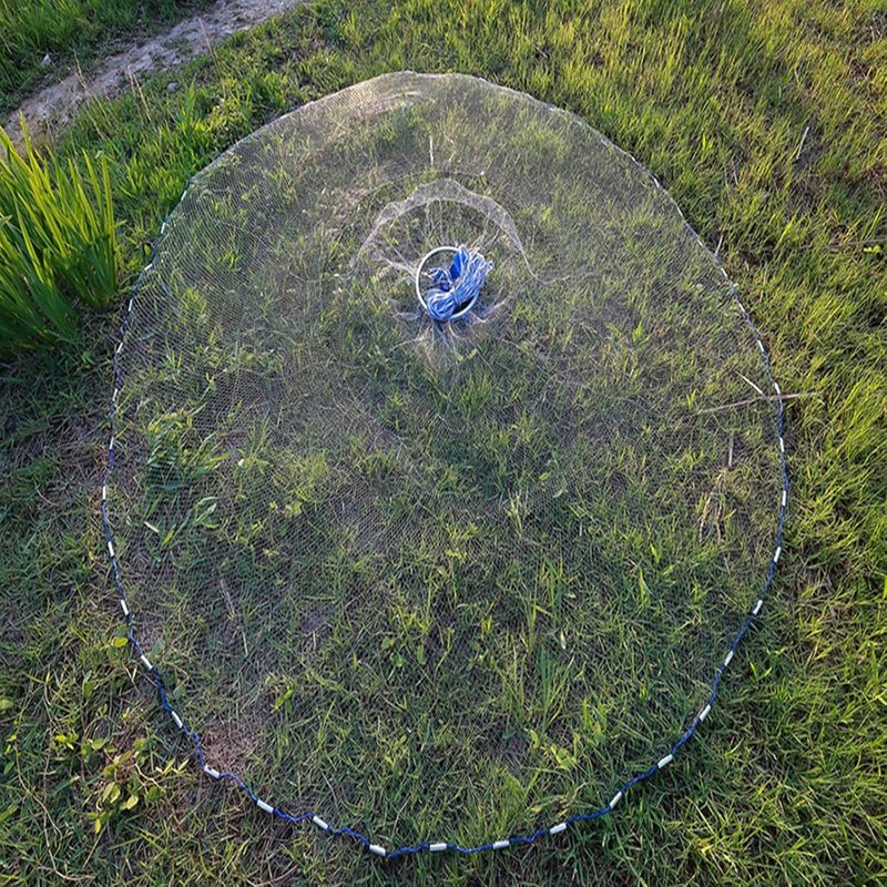 Fishing Net - Saltwater Cast Net with Aluminum Ring | Minnow Trap, 3FT to 12FT Sizes