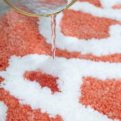 UNIBATH Peach Peach Bath Mat Peachy Fruit Bathroom Rugs for Living Room and Bedroom, Non Slip Washable Rug Orange Bathroom Decor
