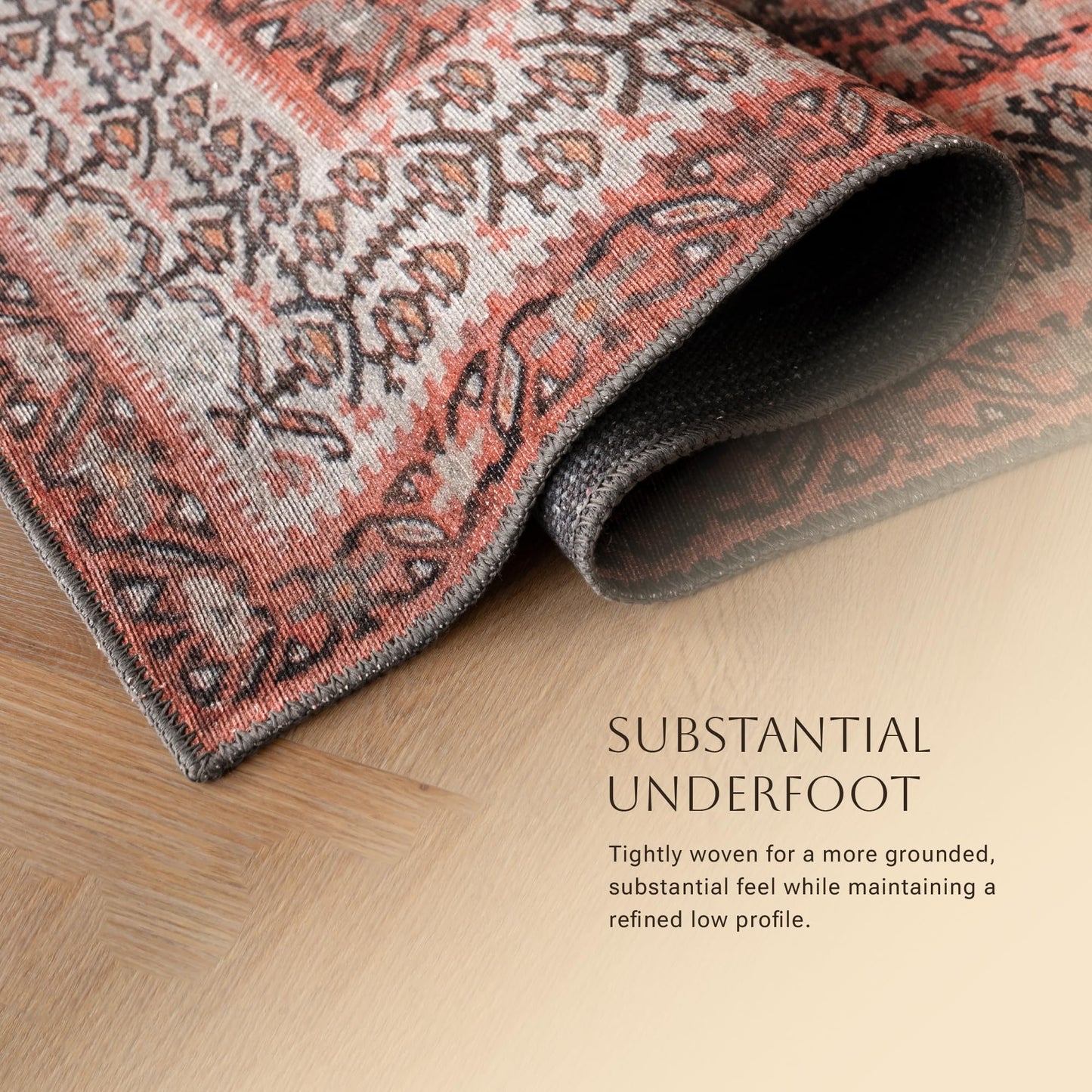 KNOTTING MATTERS Knot in Line 2’6” x 8’ Runner Rug – Warm Taupe & Clay Heritage Flatweave, Low-Pile – Easy Clean Runner Rug – Perfect for Hallway, Kitchen, Entryway – Pet & Kid Friendly