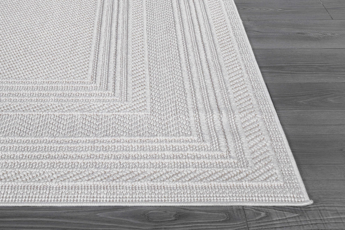 Luul Home Micro Loop Indoor Rug White 5x7 Boho Geometric Neutral Area Rugs for Living Room Soft Luxury Modern Low and High Pile Durable Stain Resistant Non-Shedding Indoor Area Carpet 5 x 7