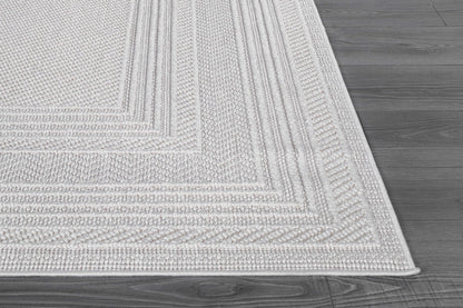 Luul Home Micro Loop Indoor Rug White 5x7 Boho Geometric Neutral Area Rugs for Living Room Soft Luxury Modern Low and High Pile Durable Stain Resistant Non-Shedding Indoor Area Carpet 5 x 7