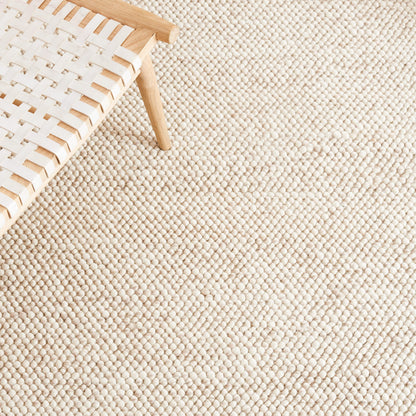SAFAVIEH Area Rug 5x8 - Natura Collection - Beige & Ivory, Handmade Wool Blend, Textured Design, Ideal for Living Room, Bedroom, Dining Space (NAT425B)