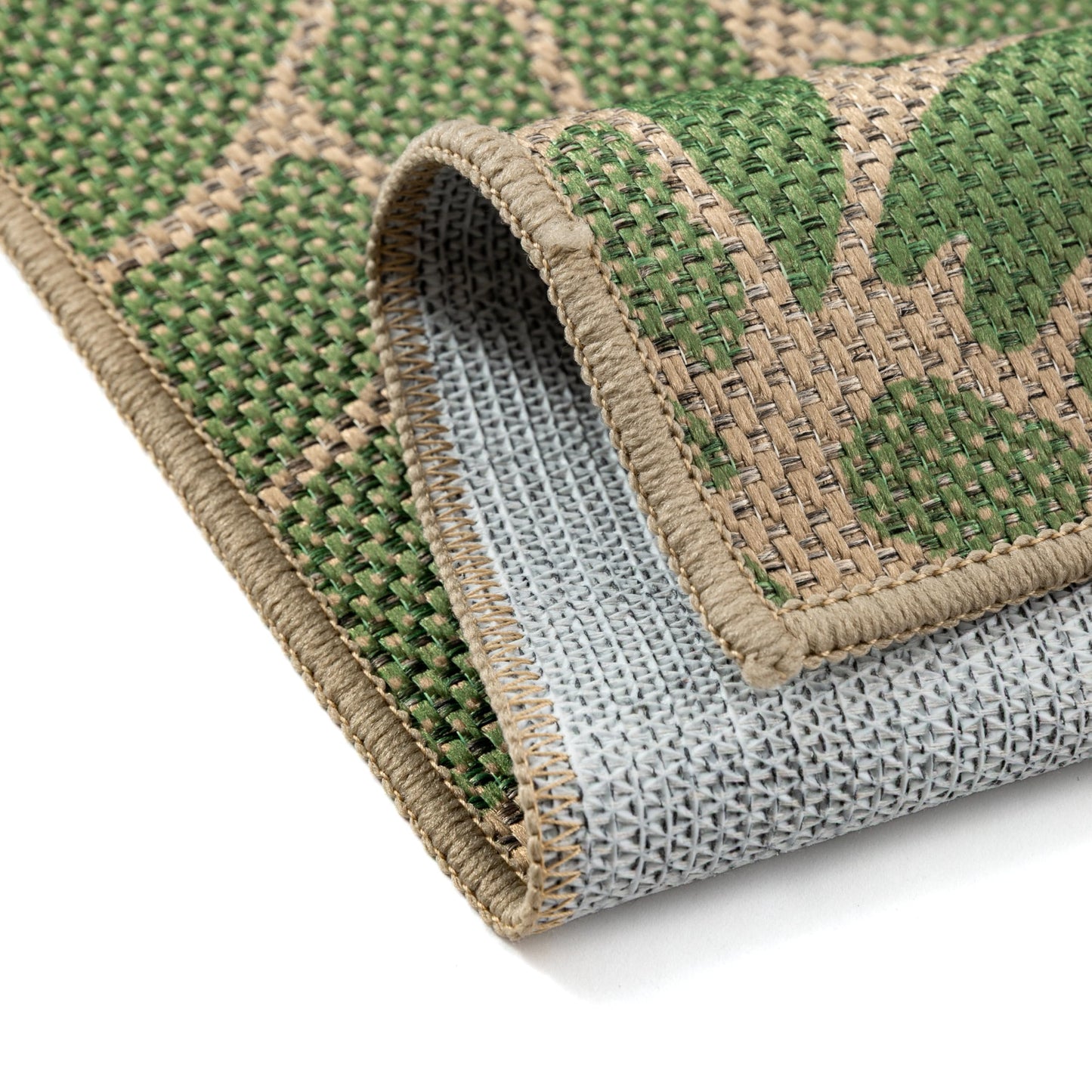 PureCozy 5x7 Easy Jute Outdoor Rug Navy/Green Floral Textured Indoor Outdoor Area Rug Farmhouse Patio Carpet for Backyard, Patio, Porch, Easy-Cleaning, High Traffic, Pet-Friendly, Non-Shedding