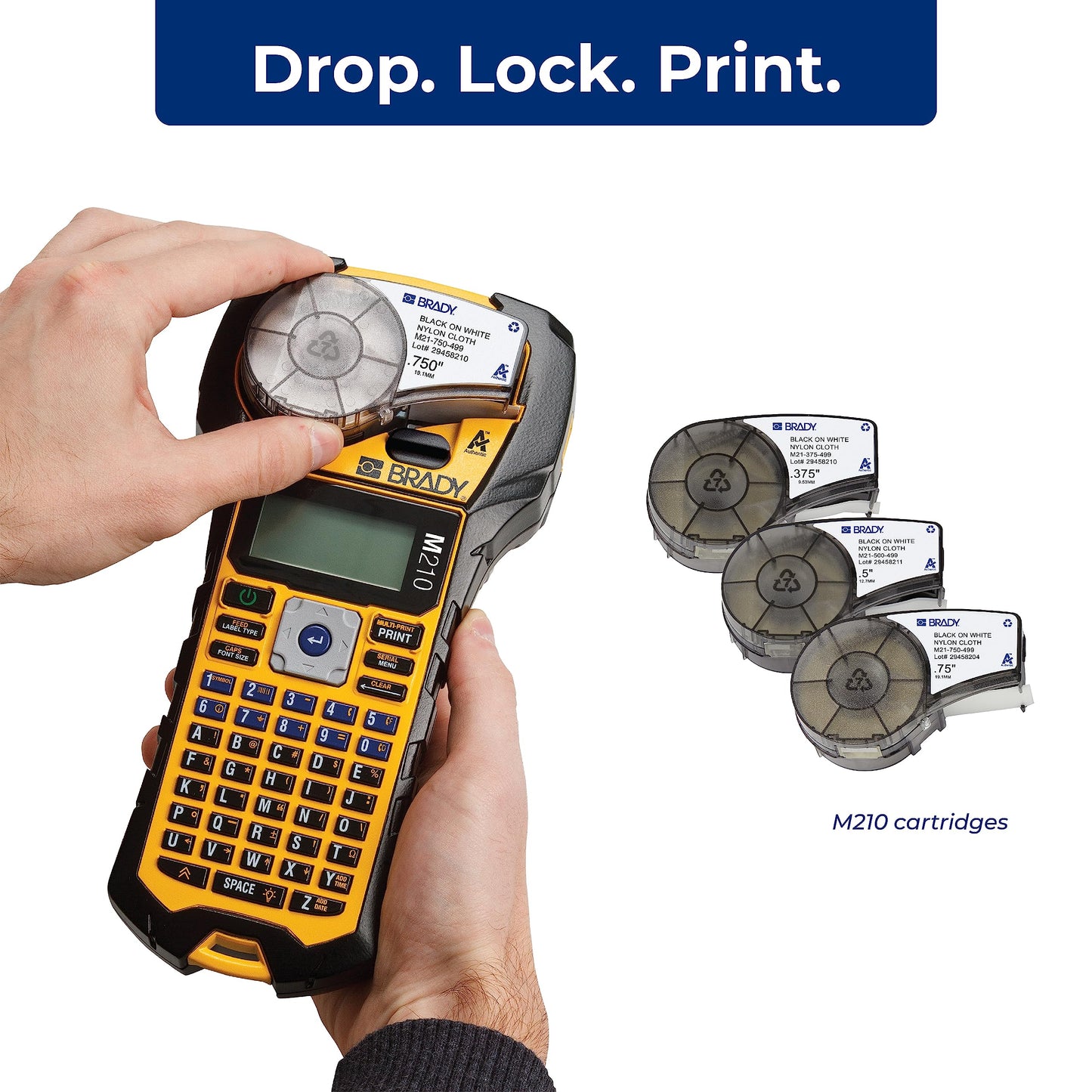 Brady M210 Portable Label Printer Kit (M210-KIT), Yellow/Black