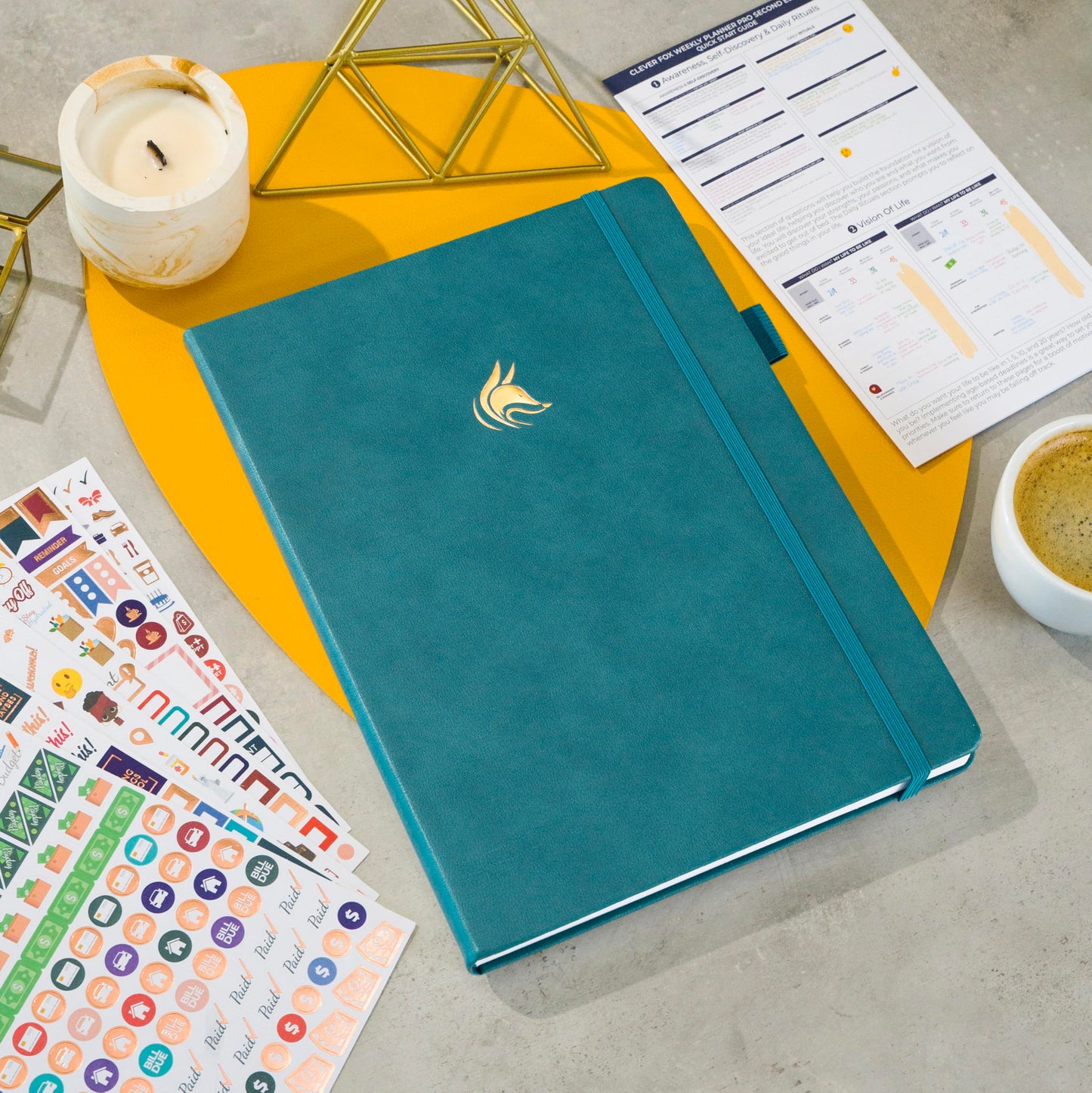 Clever Fox Planner PRO 2nd Edition – Undated Weekly Agenda Planner for Setting Goals, Tasks & Time Management – Life Organizer with To-do Lists & Habit Trackers – Large Format, 8.5x11″ (Dark Teal)
