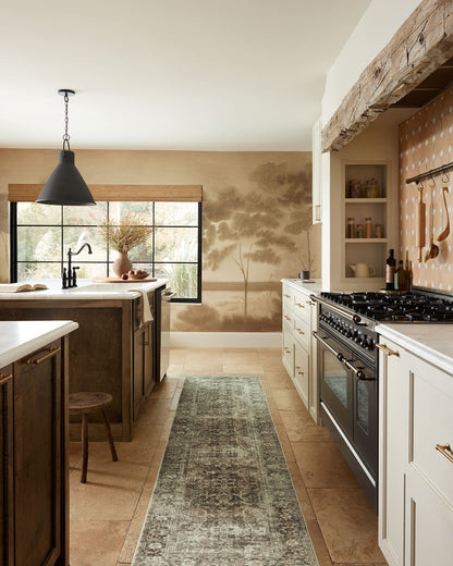 Loloi Magnolia Home by Joanna Gaines Sinclair Collection SIN-01 Pebble/Taupe 2'-3" x 9'-6", .25" Pile Height, Machine Washable, Runner Rug