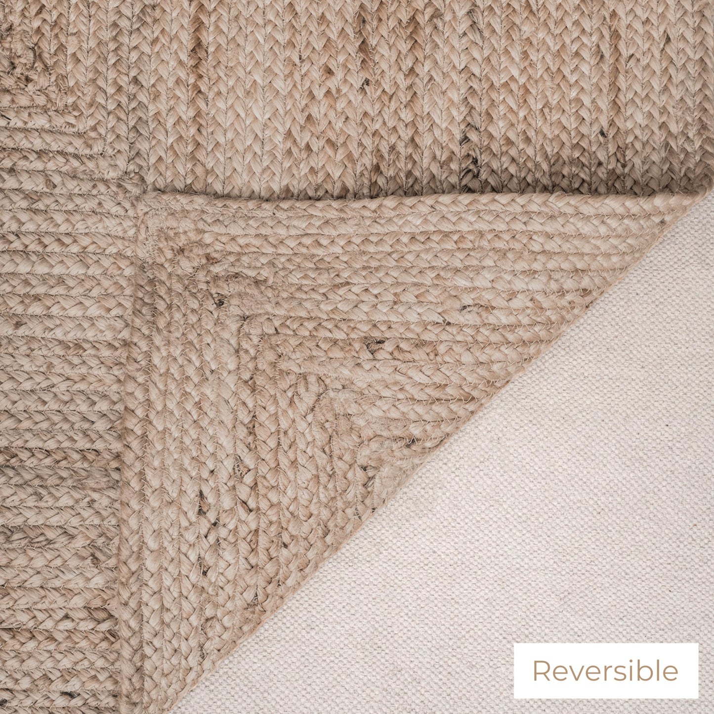 RAJRANG Large Woven Braided Jute Rug 8'x 10' - Natural Handwoven Reversible Braided Rectangle Area Rugs