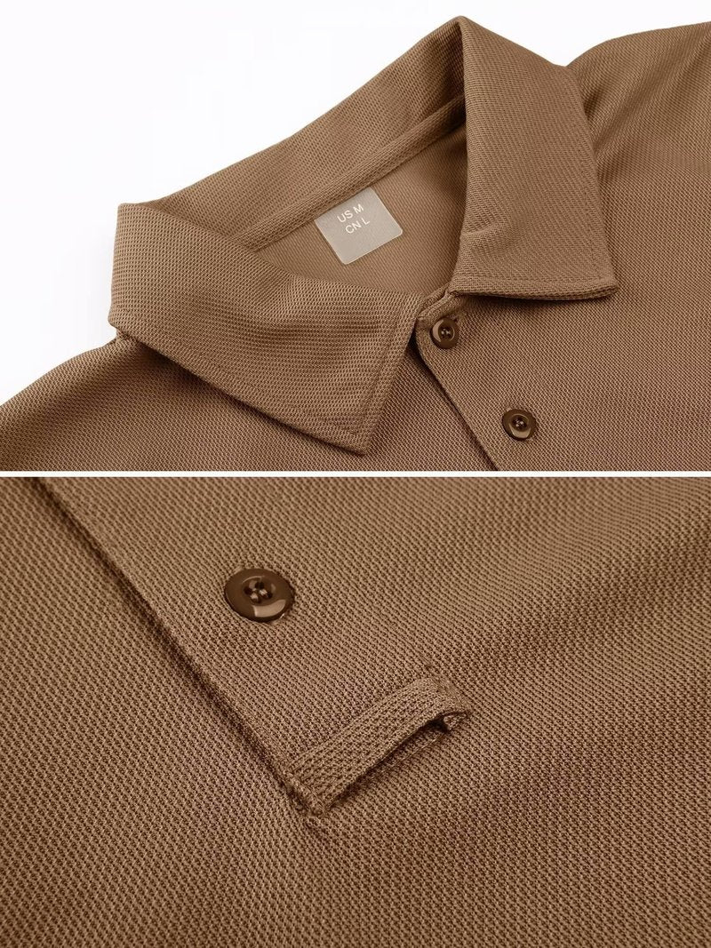MAGCOMSEN Mens Polo Shirts Short Sleeve Golf Work Casual Quick Dry Breathable Summer Shirt Brown XXL