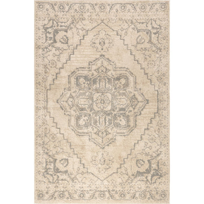 nuLOOM Fable Beige/Grey, 8' x 10', Medallion, Soft and Cozy, High Traffic, Stain Resistant, Easy Clean, Durable Area Rug for Bedroom, Living Room, Dining Space, Den, Foyer, Entryway