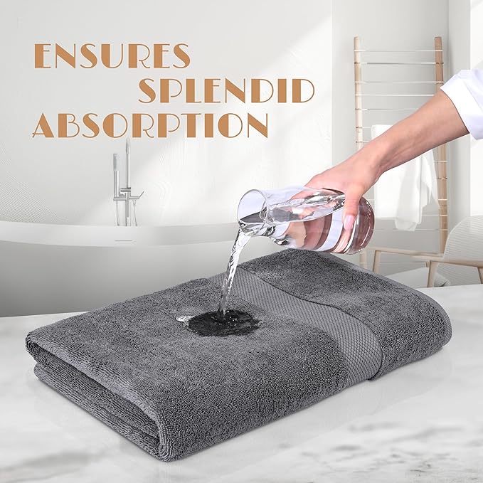 White Classic Wealuxe Grey Towels