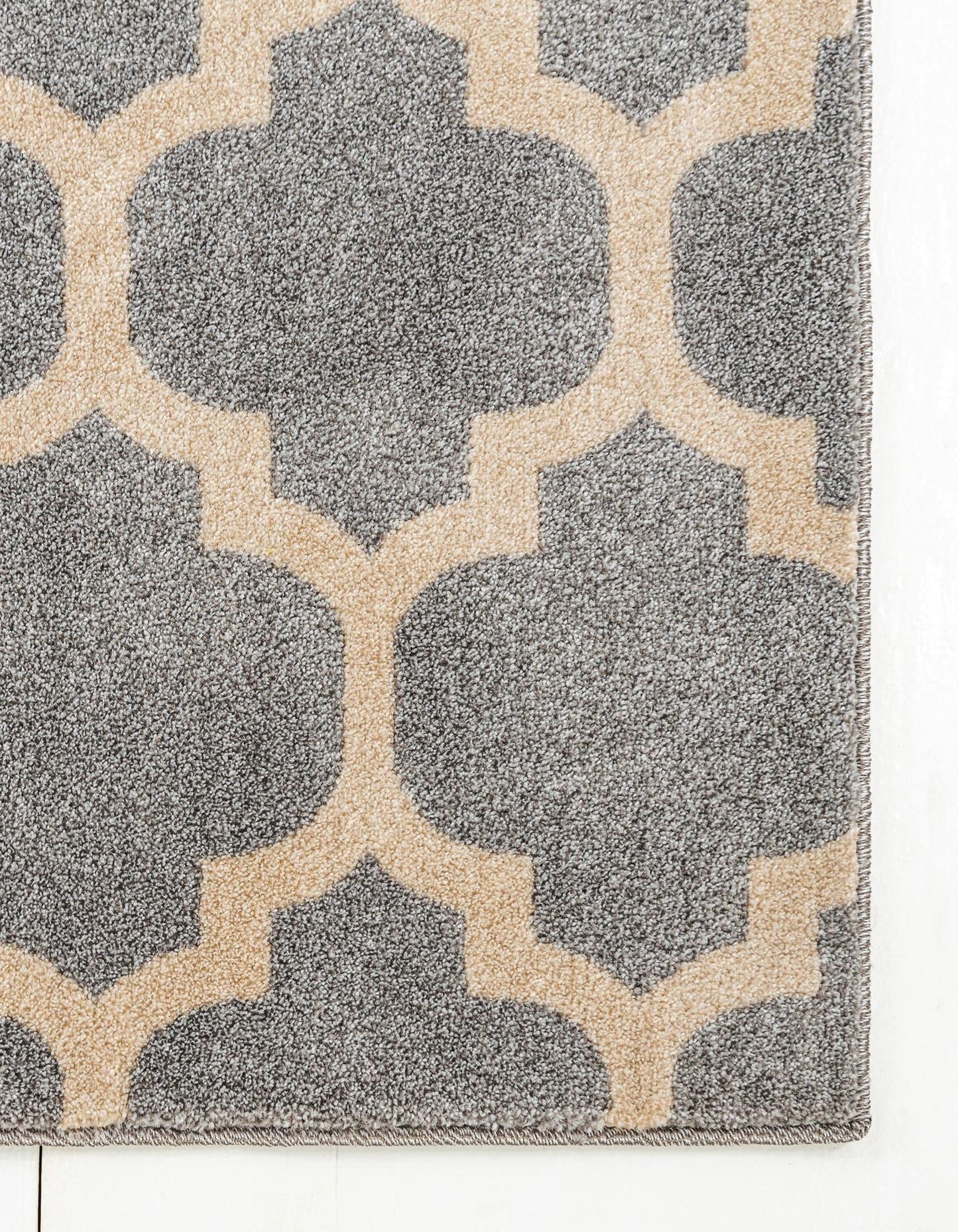 Rugs.com Lattice Collection Rug – 3' x 5' Light Gray Medium Rug Perfect for Entryways, Kitchens, Breakfast Nooks, Accent Pieces