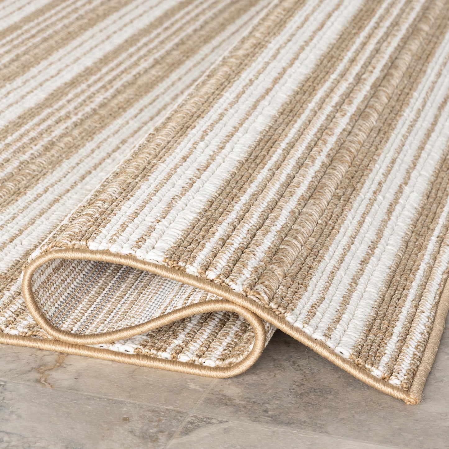 nuLOOM 4' x 6' Plush Indoor/Outdoor Area Rug, UV-Resistant, Long Loop Construction, Oeko-TEX Certified, Paito, Balcony, Hermine Brown