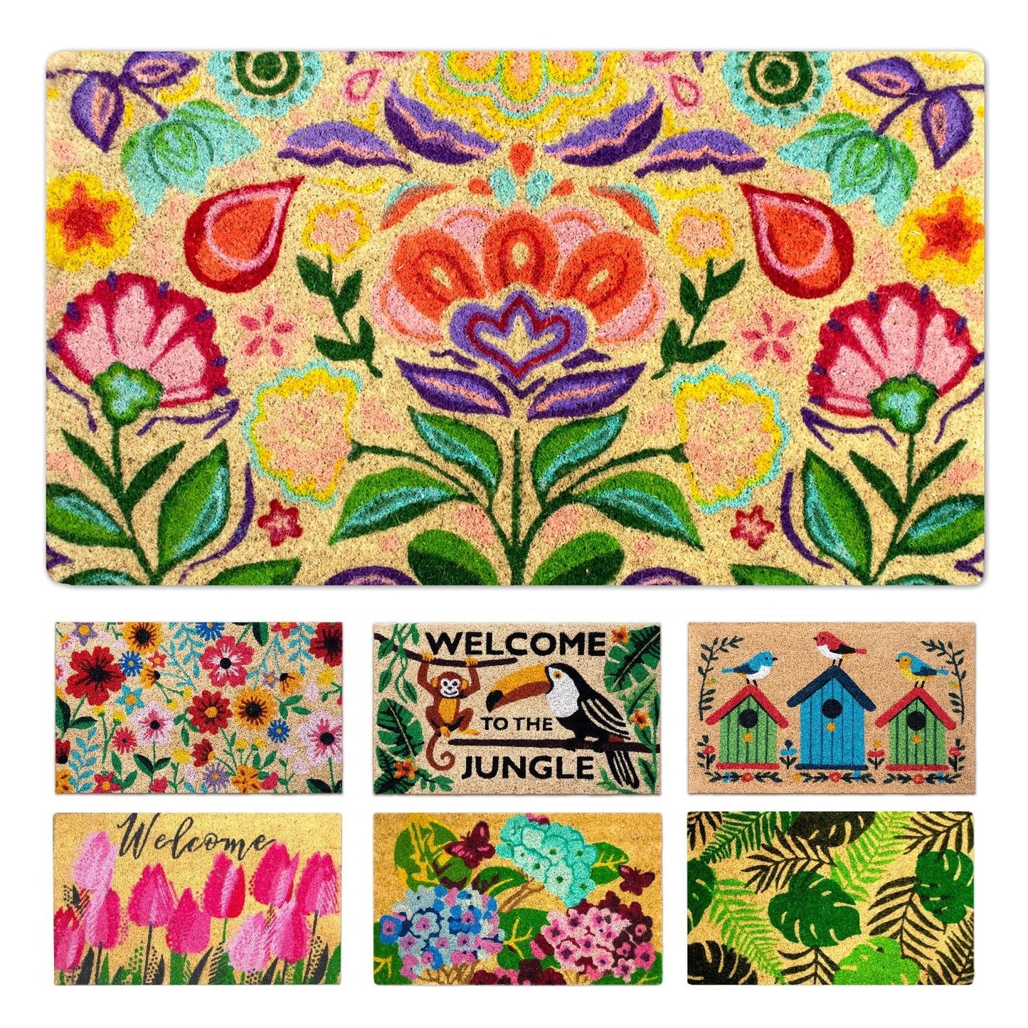 Coir Doormat, Front Door mats Outdoor, Funny Welcome mat Outdoor, Front Door mat for Home Entrance, Door mat Outside Entrance, Welcome mat Indoor 16"x27.5" (Dalias)