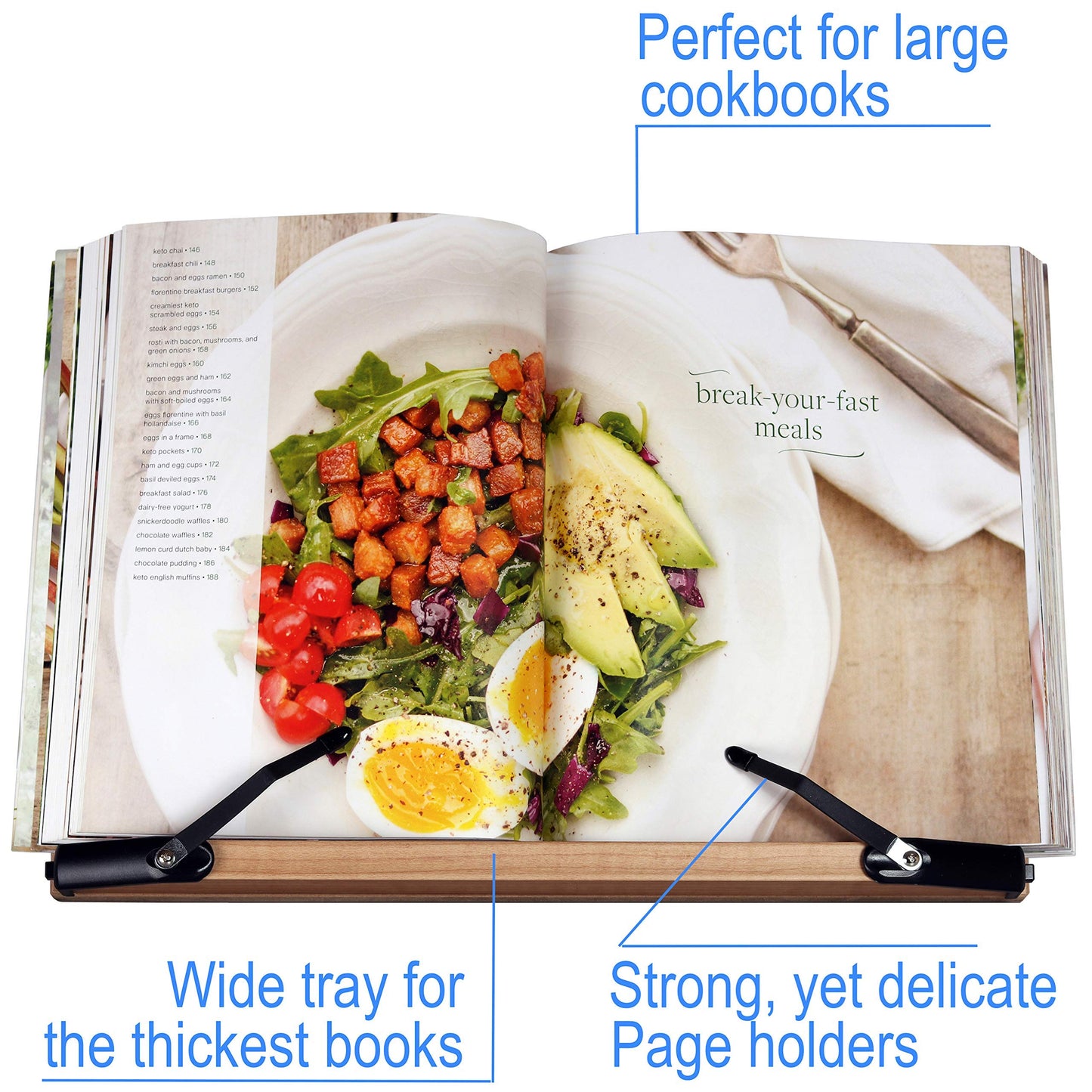 A+ Book Stand BS2500 Large 16x10.5 Portable Adjustable Foldable Bookstand Holder for Reading Hands Free Large Thick Heavy Textbooks Cookbooks Tablets