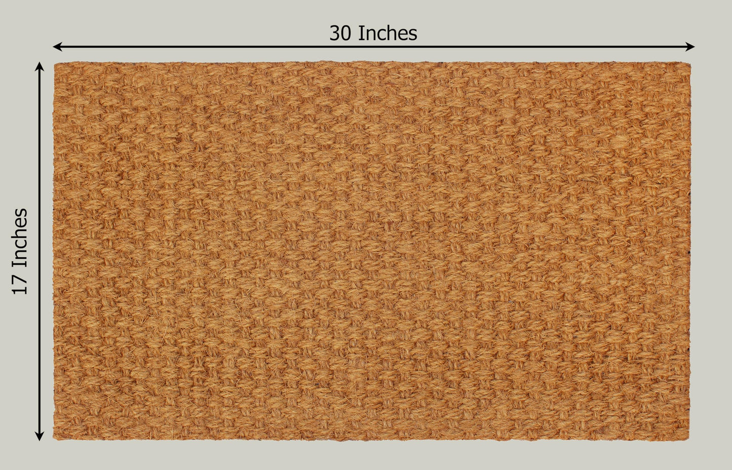 Croft&Cane Woven Coir Doormat – Basketweave Design Non Slip Heavy Duty Back Door Mat - Easy Clean Dirt Trapping Durable Indoor Outdoor Entryway Front Door Mat – 17 x 30 Inches - Natural