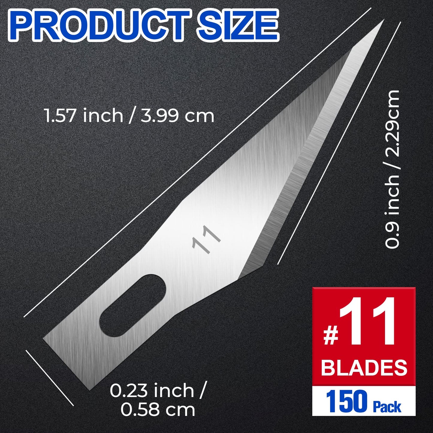 DIYSELF 150 PCS Exacto Knife Blades 11, Sharp Hobby Knife Blades, High Carbon Steel Craft Knife Blade, #11 Replacement Exacto Blade for Art, Scrapbooking, Stencil, Paper Cutting