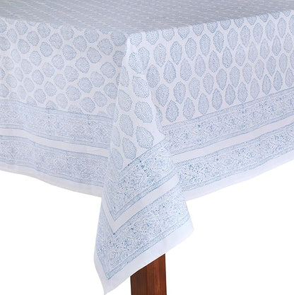 ATOSII Cotton Tablecloth Amalfi Blue 72" X 120" Inches Rectangle