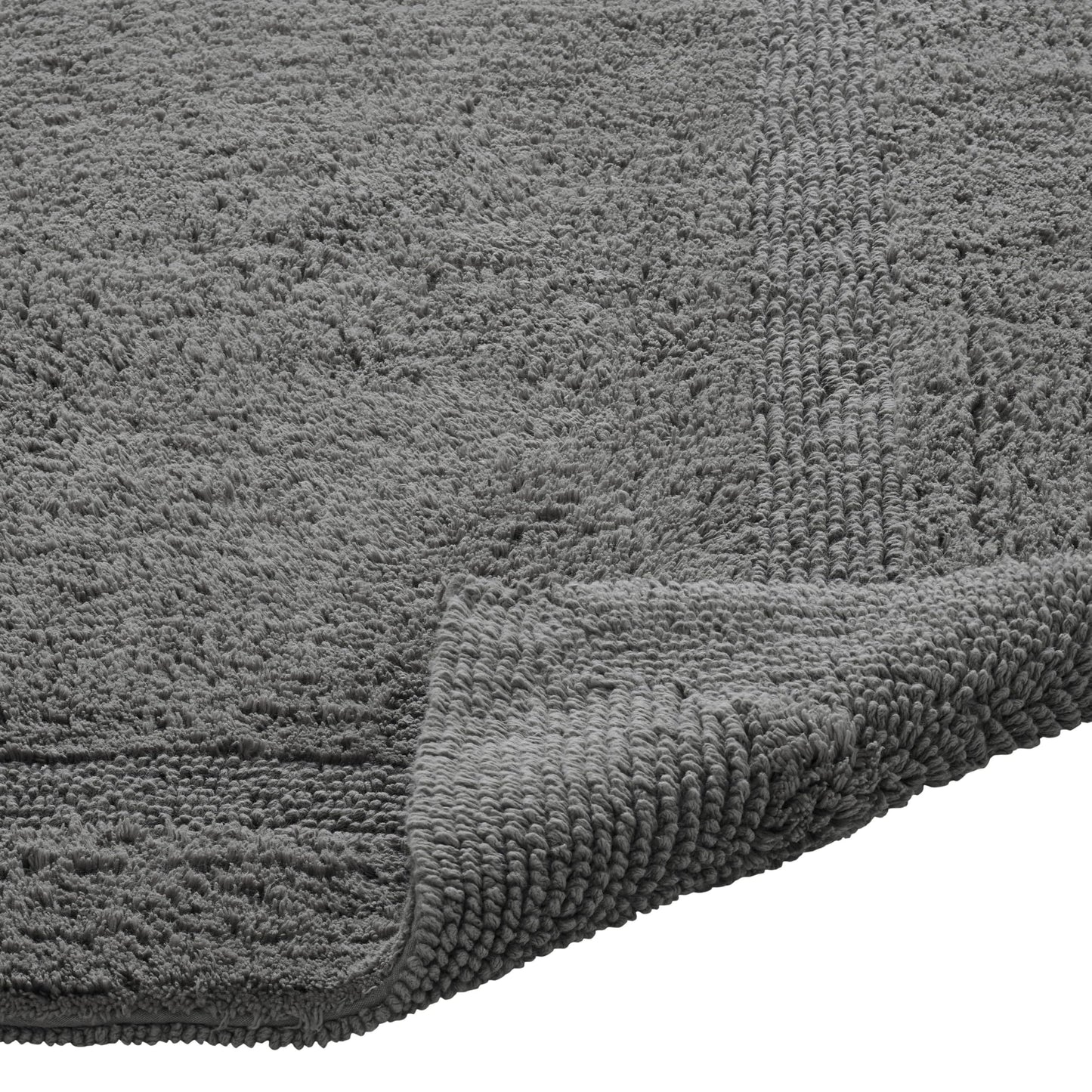 Better Trends Bath Room Rugs 100% Cotton Soft Tufted 17" x 24" Bath Rug Water Absorbent, Reversible Machine Washable for Bath Room Floor Decor, Laundry Room, Oeko-Tex Certified Grey Lux Collection