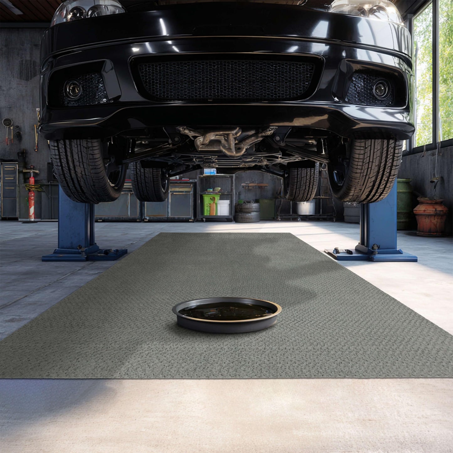 Mohawk Home Oil Spill Moisture Barrier Mat Utility Solid Gray 3' X 5' Other Perfect for Kitchen, Living Room, Kids Room, Dining Room, Hallway, Office, Garage, Entryway, Bathroom, Laundry Room