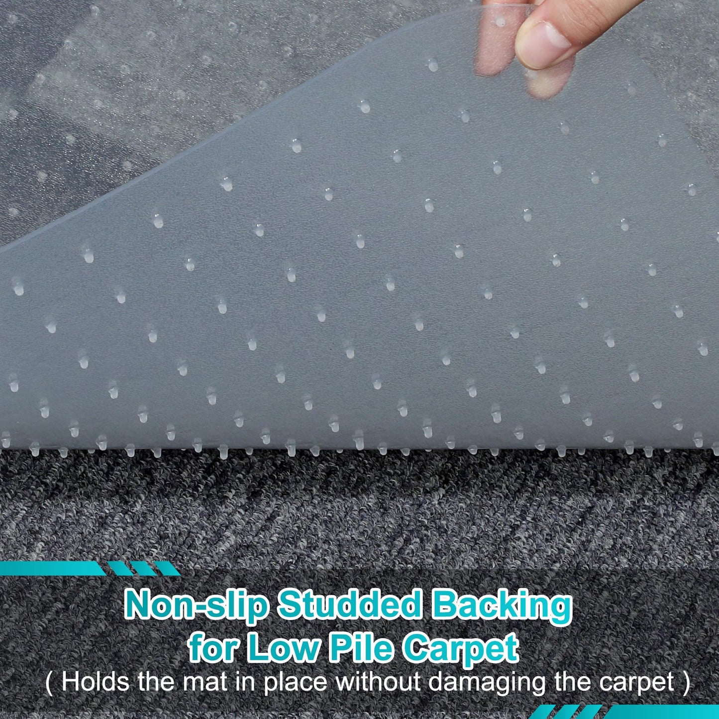 BesWin Chair Mat for Carpets, Transparent Office Chair Mat for Low Pile Carpeted Floors, Computer Desk Chair Mat for Office Chair on Carpet for Work, Home, Gaming, Easy Glide (Rectangle) 30" X 48"
