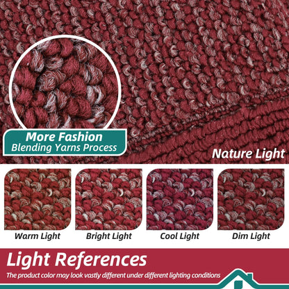 BEQHAUSE Kitchen Rugs and Mats Set of 2 Non-Slip Kitchen Mats for Floor, Absorbent and Stain Resistant Kitchen Runner, Machine Washable Rugs for Kitchen, Laundry & Sink, 20"x32"+20"x48", Red