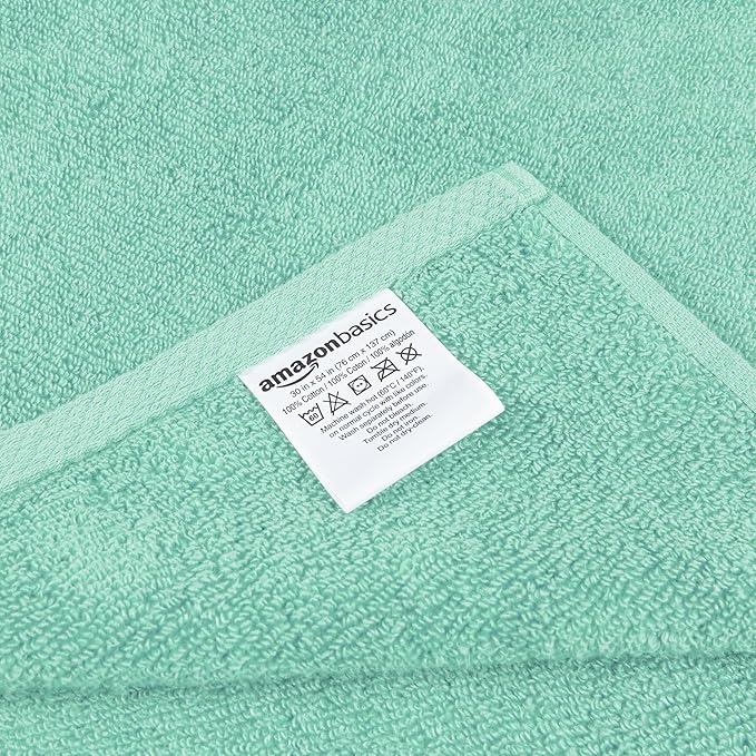 Amazon Basics Quick-Dry Lightweight Moisture Absorbing Bath Towel, 100% Cotton