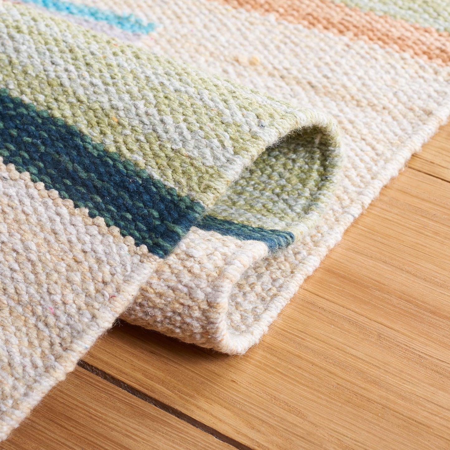 SAFAVIEH Cotton Kilim Collection Area Rug - 5' x 8', Brown & Ivory, Handmade Southwestern Boho Tribal Cotton, Ideal for High Traffic Areas in Living Room, Bedroom (KLC301T)
