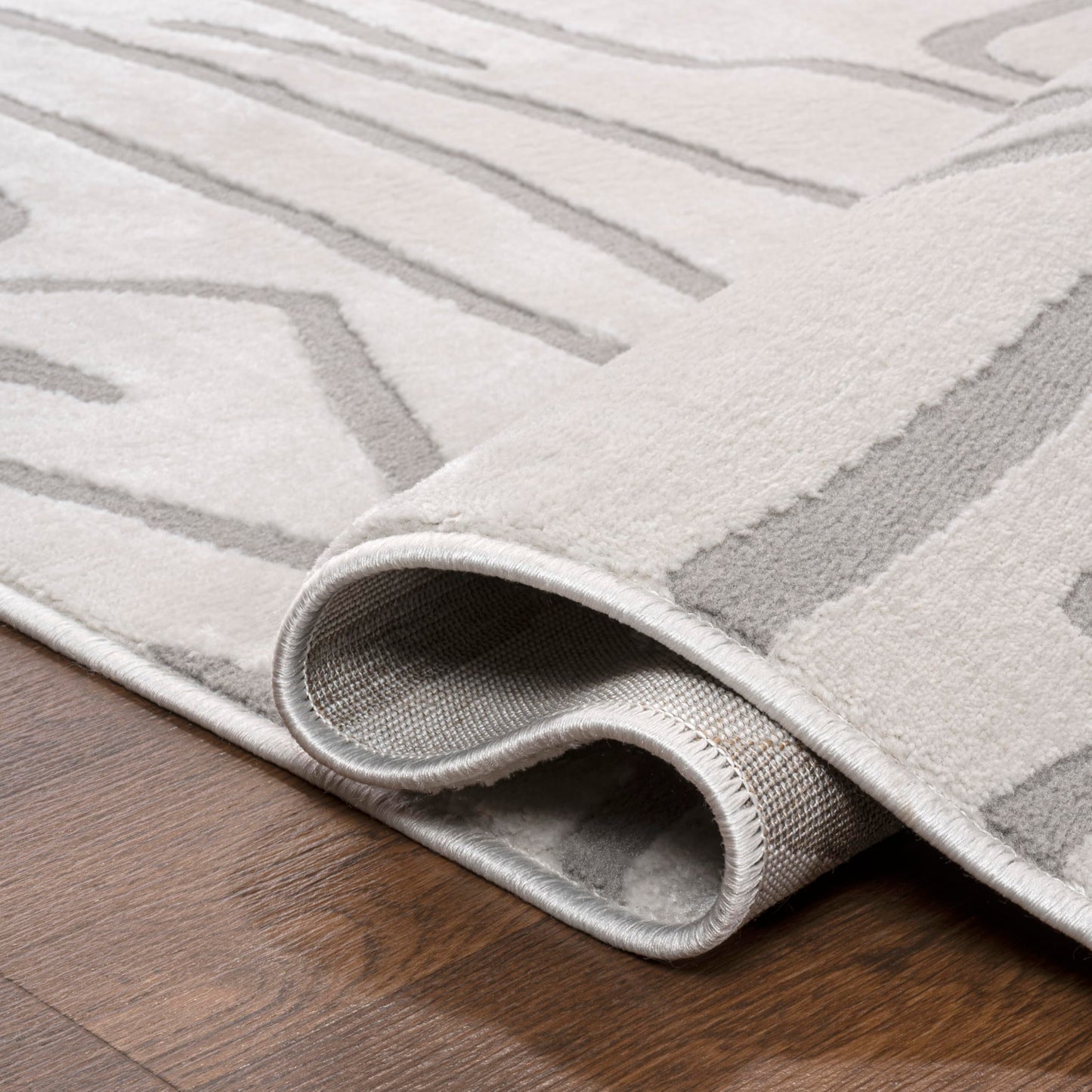 JONATHAN Y Graphic Lines High-Low Runner Rug 2X8 White/Light Gray, Alcina Modern Scandinavian for Living Room, Bedroom, Kitchen, Easy-Cleaning, High Traffic, Pet-Friendly, Non-Shedding SND102C-28