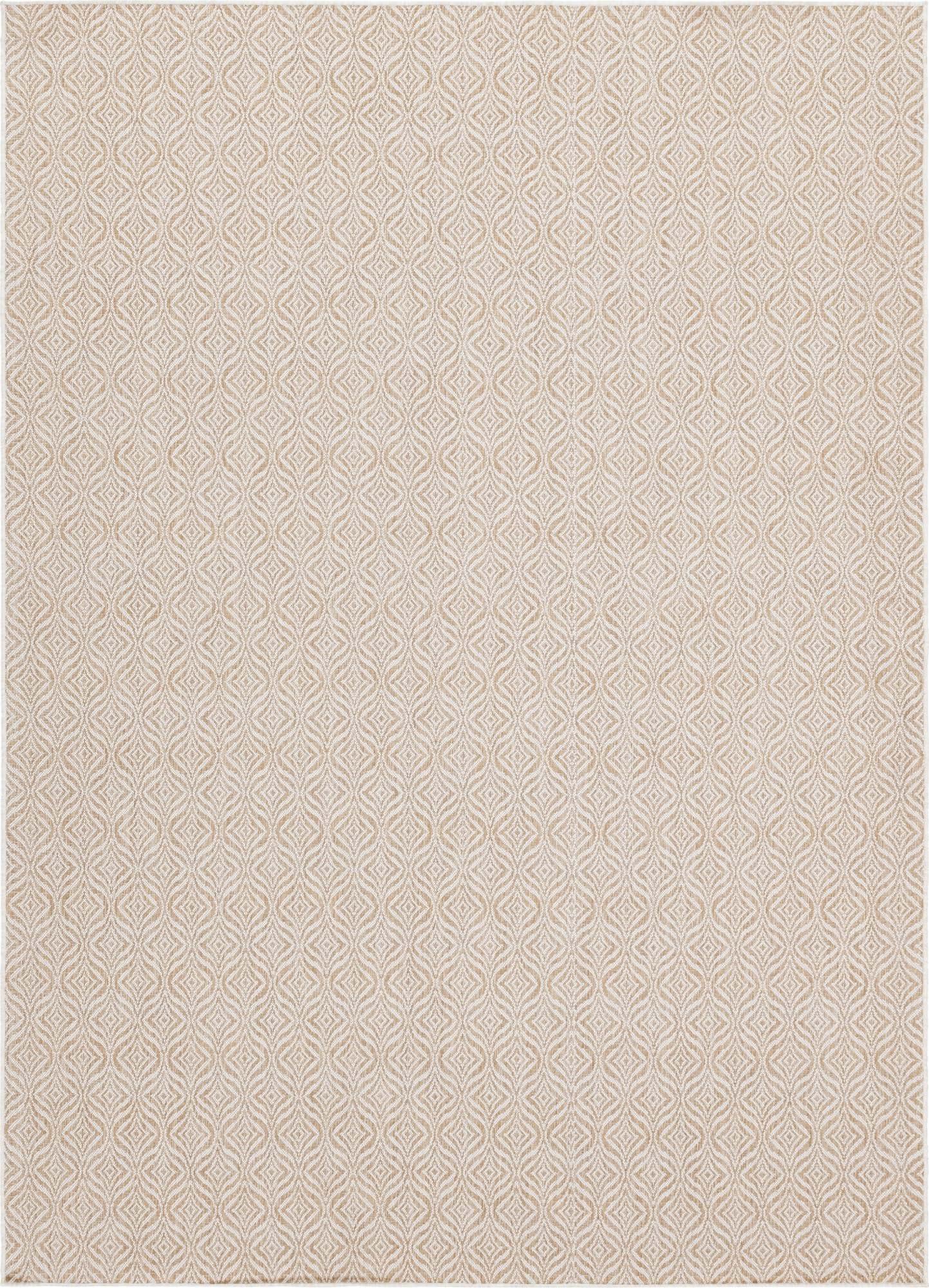 Unique Loom Outdoor Trellis Collection Area Rug - Deco Trellis (8' x 11' 4" Rectangle, Taupe/ Ivory)