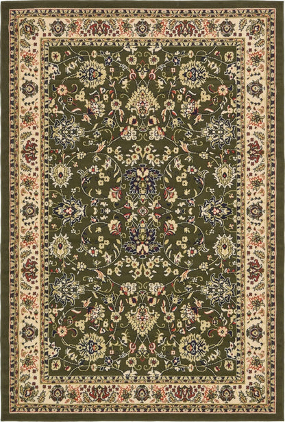 Unique Loom Sialk Hill Collection Area Rug - Washington (6' 1" x 9' Rectangle Green/Hunter Green)