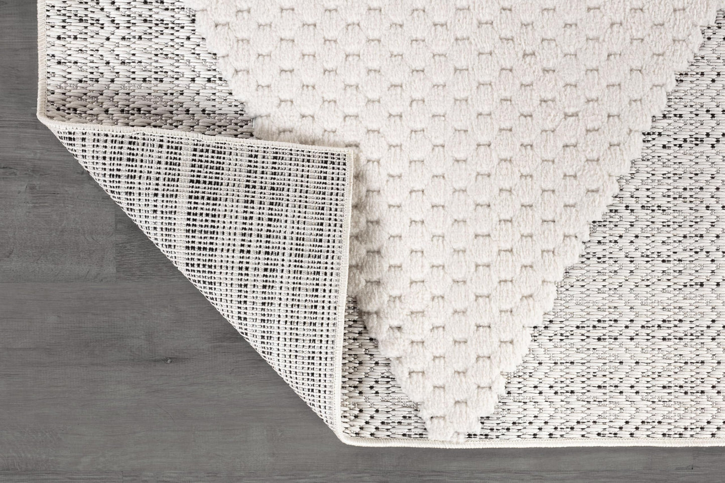 Luul Home Modern Micro Loop Indoor Area Rugs for Living Room Bedroom Kitchen Geometric Triangle White 5x7 Luxury Durable Low and High Pile Non-Shedding Stain Resistant Soft Area Carpet 5 x 7