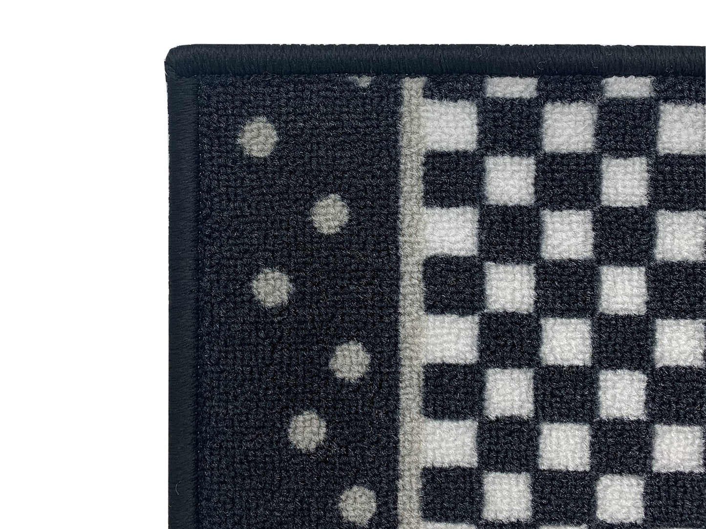 Stair Treads for Wooden Steps Indoor 8.5” x 26” Slip Resistant Machine Washable Staircase Carpet Mat, Safe for Elders, Kids and Pets Checkered Design Black and White Color, Set of 13