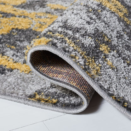 SAFAVIEH Adirondack Collection Area Rug - 10' Square, Grey & Yellow, Modern Abstract Design, Non-Shedding & Easy Care, Ideal for High Traffic Areas in Living Room, Bedroom (ADR134H)