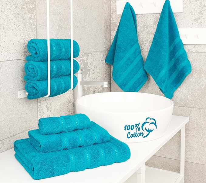 American Soft Linen Luxury 6 Piece Towel Set, 2 Bath Towels 2 Hand Towel 2