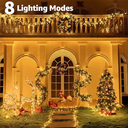 196 FT 600 LED Christmas Lights Outdoor Waterproof, Warm White Christmas Lights with Remote, String Lights for Xmas Party Classroom Wedding Holiday Decor