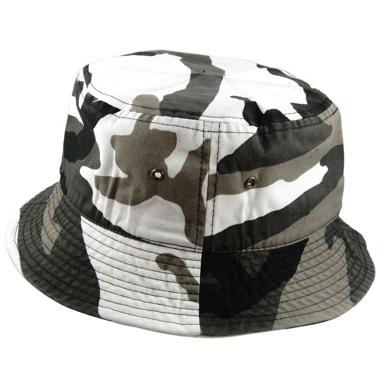 Gelante Camo Cotton Bucket Hat for Women and Men Packable Travel Summer Beach Hat 1900-City Camo-L/XL